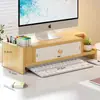 Suporte para Monitor de Computador de Mesa com Gaveta Caixa Organizadora de Desktop Base para Laptop de Dormitório Prateleira Elevatória