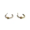 Aretes de Perla Rosa Barroca Franceses Suaves Simples Diseño Retro de Nicho Dulces Accesorios para Orejas Versátiles