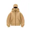 Sudadera con capucha de color claro de moda para primavera/otoño, para hombre, con forro polar, cremallera y diseño de capucha de doble capa
