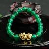 Pulseira de Calcedônia Verde Imperial Aiyu Pulseira de Ágata Pixiu Joias de Cristal Atacado e Entrega S2102604