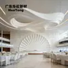 Salão de Banquetes de Luxo Leve Painel de Parede Gigante de Gesso Ventilador Radial Reforçado com Fibra de Vidro Retardante de Chama Fundo em Relevo
