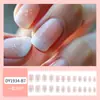 Tabletas para Manicura Francesa con Borde Blanco Brillante Parche de Uñas Estrella para Damas Productos Terminados de Sentido Avanzado Venta al por Mayor Caliente Transfronteriza Uñas Postizas