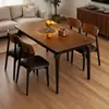 Juego de mesa cuadrada de madera maciza de nogal negro norteamericano para casas pequeñas, mesa y sillas de comedor estilo vintage