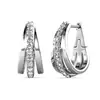 Brincos Daisini Exquisitos e Modernos com Cristais Swarovski Brincos Geométricos Prata S925 Brincos Estilo Levemente Luxuosos