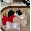 Camisola de Rayón Simple con Volantes para Mujer, Corte Ajustado, Versátil, Lencería con Copas Fijas para Usar por Dentro y por Fuera