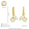 Pendientes Largos de Borla de Perla 18K Europeos y Americanos para Mujer Concha Acero de Titanio Exquisitos de Gama Alta Pendientes de Corazón Pendientes Venta al por Mayor
