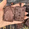 Colgante de Madera de Azufaifo Golpeada por Rayo Natural Mazu Colgante Tallado por Ambos Lados de la Montaña Longhu para Decoración del Hogar