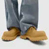 Zapatos Derby retro estilo británico de punta redonda para hombre, botas de trabajo marrones de ajuste limpio, suela gruesa, que aumentan la altura, zapatos extragrandes de Mickey Mouse, modernos