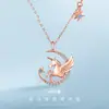 Collar de plata esterlina con diseño de unicornio para mujer, cadena de clavícula, colgante de plata 2020, diseño de nicho de lujo, ideal como regalo de cumpleaños