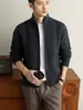 Suéter abrigo para hombre estilo 'old money' yingao, otoño e invierno, cuello alto, cremallera, holgado, manga larga, tejido de punto trenzado, cárdigan