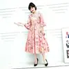 Vestido A-line Holgado de Manga Media y Cuello Redondo con Estampado Floral Retro Nuevo 2026, Estilo Suave y Elegante, Versátil para el Uso Diario