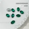 Joyería para Uñas Artísticas Esmeralda Punta Inferior Diamante Verde Navidad Planos Fondo Redondo Diamante Gota de Agua Corazón Uña Mixto Diamante Joyería al por Mayor