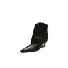 Outono/Inverno 2026 Novo Estilo Bico Fino Salto Agulha Emagrecedor Moda Francesa Sexy Deslumbrante Celebridade da Internet Botas de Cano Curto Pretas