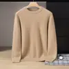 Suéter de cachemira estilo bebé para hombre, cuello alto medio, color liso, tejido grueso, casual y apto para negocios, capa base suave y cómoda