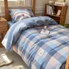 2026 Nuevo Modelo Juego de Ropa de Cama de Tres Piezas 100% Algodón para Dormitorio Estudiantil, 0.9 Algodón Puro para Cama de Dormitorio, Funda de Edredón Individual, Sábana Ajustable, Ropa de Cama