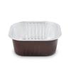 Caja cuadrada de aluminio para hornear de 300 ml resistente a altas temperaturas desechable para llevar grado alimenticio caja de embalaje gruesa venta al por mayor