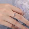 Anillo de plata de ley femenino zarcillo de flor sosteniendo copo de nieve iris moissanita piedra de alto carbono anillo de diamante titular vacío de certificado venta al por mayor transfronteriza