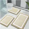 Tapete de Chão Simples Listrado Imitação de Caxemira Amazon Tapete de Chão para Banheiro em Forma de U Conjunto de Três Peças para Banheiro Tapete Absorvente para os Pés