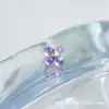 Aleación de Titanio Astmf-136 3 mm Ópalo Aurora Flor de Trébol de Cuatro Hojas Titanio G23 Ópalo Joyería para Piercing con Rosca Interna