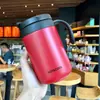 Taza térmica de acero inoxidable 304 creativa para hombres y mujeres, taza de té con asa, taza para beber de oficina, taza de café