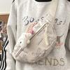 Lona Casual Ombro Bolsa Feminina 2024 Nova Bolsa Crossbody Esportes de Verão Peito Bolsa Cartoon Bonito Mulheres Cintura Bolsa