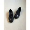 Mocassins de sola grossa estilo britânico para mulheres, sapatos casuais de calçar, sapatos únicos versáteis, sapatos estilo faculdade para uniforme JK