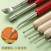 Paquete de Manualidades de Cuero DIY Set de Costura a Mano Herramientas de Arte de Cuero Impreso Herramientas de Repujado para Tallado de Cuero