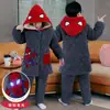 Conjunto de pijama infantil inverno meninos fleece de coral espessado quente acolchoado de três camadas Roupa de casa masculina de comprimento médio
