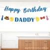Bandera de Banner Feliz Día del Padre Cumpleaños con Purpurina Set de Decoración para Fiesta de Papá Decoración para Cupcake
