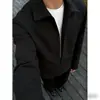 Camisa polo de imitación de dos piezas de color liso minimalista estilo americano para el otoño de 2026, top de manga larga con media cremallera de alta gama para hombre