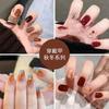 Celebridad de internet ins pegamento de gelatina uñas postizas removibles puntas de uñas postizas tablero de ajedrez blanqueador burdeos calcomanías para uñas terminadas