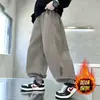 Pantalones de Felpa para Niños Otoño e Invierno 2026 Nuevos Pantalones de Chándal de Algodón Puro para Niños Pantalones Largos Deportivos Engrosados Estilo Primavera y Otoño