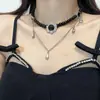 Collar de Borla con Gota de Agua Bordada con Diamantes de Lujo Ligero Estilo Francés, Cadena de Clavícula Doble Capa de Moda Única Dulce y Fresca para Chicas Picantes, Tendencia de Gama Alta