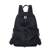 Mochila Retrô com Bolinhas Pequenas e Grande Capacidade com Alças de Ombro Alargadas e Redutoras de Pressão, Versátil e Leve para Viagem, Bolsa Escolar de Lona para Estudante