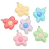 Acessórios para Joias DIY Resina Flor de Cinco Pétalas Pingente Pulseira Colar Chaveiro Acessórios de Cabelo Pingente Decorativo W457