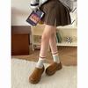 Zapatos Birkenstock para Mujer 2024 Nuevo Otoño e Invierno Zapatillas Baotou Medias Pantuflas Zapatos de Plataforma Zapatos de Plataforma Japoneses Pantuflas de Algodón con Forro Polar