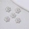 Folheado a Ouro 18K Zircônia Flor de Floco de Neve Suporte Tampa de Floco de Neve Espaçador DIY Acessórios para Joias Artesanais Materiais Artesanais