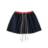 Falda plisada de color con costuras elásticas y cordón ajustable para mujer, diseño nuevo de otoño 2024, falda en forma de A antiluz