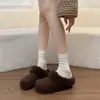 2026 Invierno Mulerade Pantuflas Peludas Súper Felpa Suela Gruesa Peludas Hermosas Cálidas Pantuflas de Punta Cerrada para Mujer