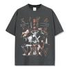 Camiseta de Manga Corta Estampada de Hip-Hop Transfronterizo Hm King Von, Lavada y Desgastada, Algodón Puro de Peso Pesado, Cuello Redondo, Hombro Caído