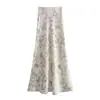 Ins Transfronterizo Europeo y Americano 2026 Nueva Moda Elegante Ropa para Mujer al por Mayor Falda Elástica Estampada Tie-Dye Corte al Sesgo