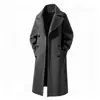 2026 Original Otoño/Invierno Nuevo Abrigo de Lana para Hombre Personalidad Bolsillos Grandes Solapa Cortavientos Chaqueta de Hombre Talla Europea