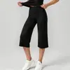 Conjunto Popular Transfronterizo de Pantalones de Yoga Cortos, Alta Elasticidad, Sensación de Segunda Piel, Conjunto de Dos Piezas para Deporte y Fitness, Pantalones de Pierna Ancha de Manga Corta de Longitud Media