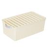 Ins Caja de Almacenamiento tipo Cajón Estilo Crema para Ropa Interior Calcetines con Tapa a Prueba de Polvo Gran Capacidad Caja Organizadora de Ropa