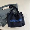 Bolso Grande de Lona con Letras de Estilo Coreano 2025 Otoño Nuevo Bolso de Mano para Mujer Bolso de Nailon de Gran Capacidad para Estudiantes Universitarios