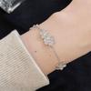 Nueva Llegada Pulsera Dibujable de Trébol de Cuatro Hojas para Mujer Estilo Ins de Lujo Ligero Circonita con Incrustaciones de Diamantes Nicho Exquisito Pulsera Super Hada para Novia
