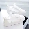 Zapatillas blancas transpirables White Pillow Crane para mujer, nuevos zapatos de malla de verano 2026, populares versátiles con cordones, suela gruesa, delgados, casuales