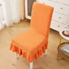 Funda de silla de felpa, adecuada para todas las estaciones, funda elástica para taburete, diseño moderno y simple con respaldo integrado, funda de silla para el hogar de color liso