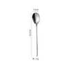 Colher Coreana Colher Garfo de Aço Inoxidável 304 Cabo Longo Colher de Mistura Colher de Comer Colher Redonda para Sobremesa Talheres Ocidentais Colher