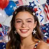 Pegatinas de Tatuaje de Pecas Europeas y Americanas Realistas Transfronterizas, Pegatinas Faciales de Maquillaje para el Día de la Independencia, Tatuaje Arcoíris de Pecas Naturales Impermeable y a Prueba de Sudor
